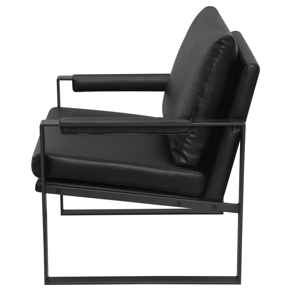 Rosalind Black and Gunmetal Upholstered Track Arms Accent Chair from Coaster - Luna Furniture