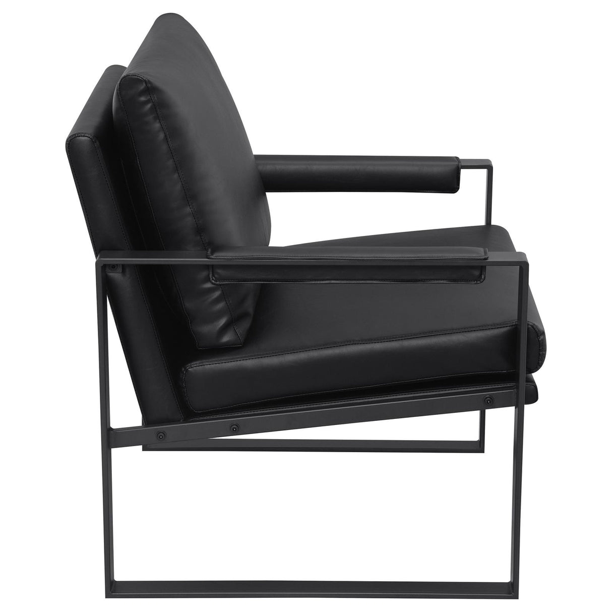 Rosalind Black and Gunmetal Upholstered Track Arms Accent Chair from Coaster - Luna Furniture