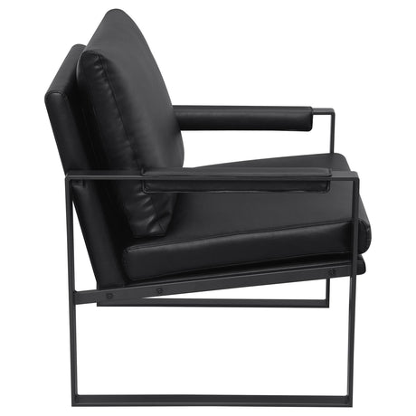 Rosalind Black and Gunmetal Upholstered Track Arms Accent Chair from Coaster - Luna Furniture