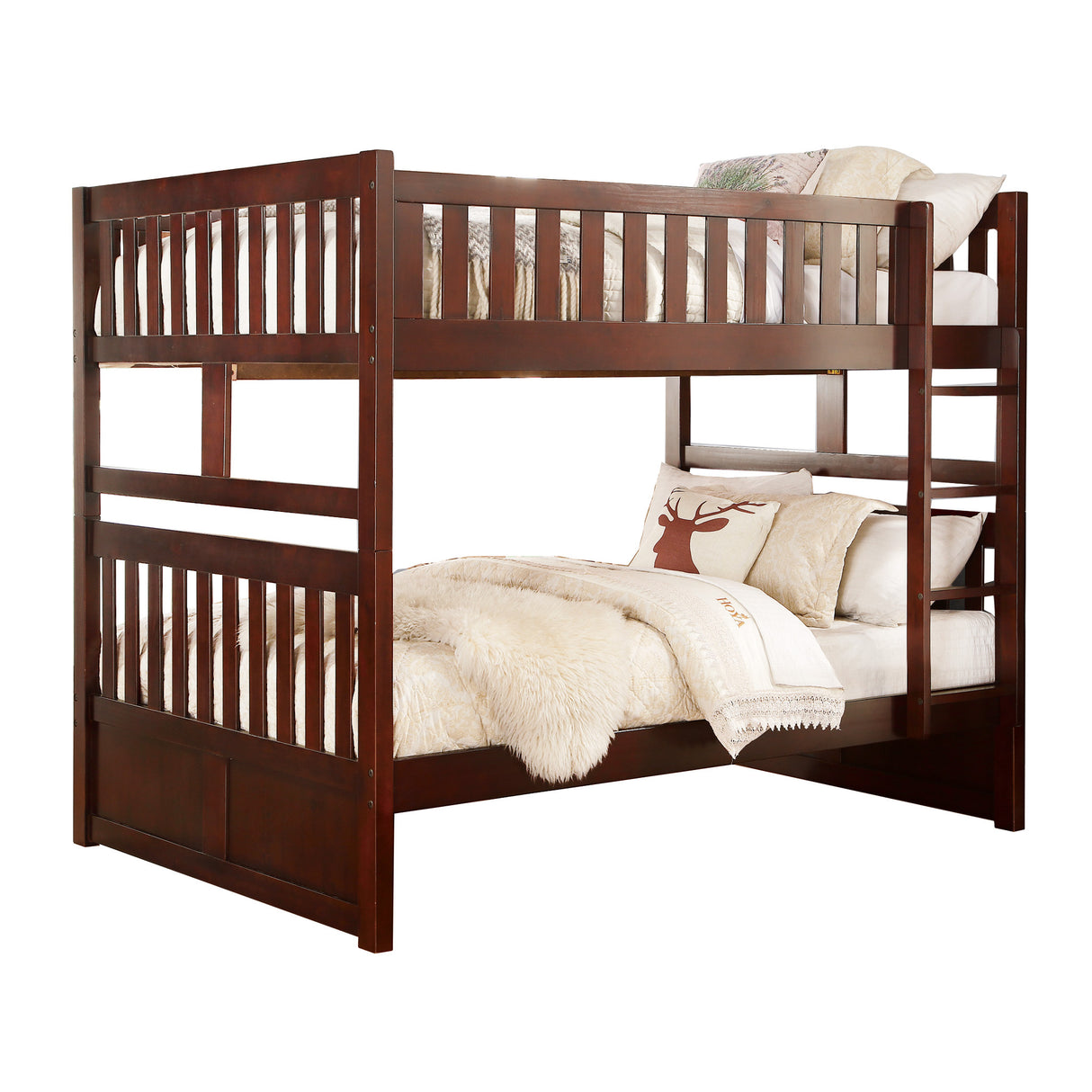 Rowe Dark Cherry Full/Full Bunk Bed from Homelegance - Luna Furniture