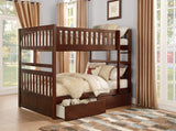 Rowe Dark Cherry Full/Full Bunk Bed with Storage Boxes from Homelegance - Luna Furniture