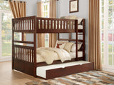 Rowe Dark Cherry Full/Full Bunk Bed with Twin Trundle from Homelegance - Luna Furniture