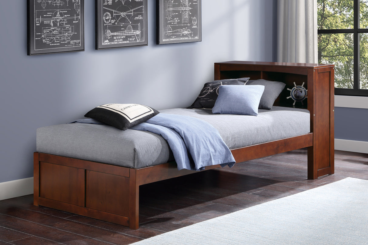 Rowe Dark Cherry Twin Bookcase Bed from Homelegance - Luna Furniture