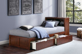 Rowe Dark Cherry Twin Bookcase Bed with Storage Boxes from Homelegance - Luna Furniture
