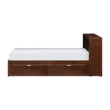 Rowe Dark Cherry Twin Bookcase Bed with Storage Boxes from Homelegance - Luna Furniture