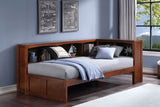 Rowe Dark Cherry Twin Bookcase Corner Bed from Homelegance - Luna Furniture