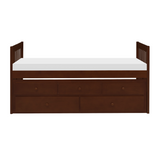 Rowe Dark Cherry Twin Captains Trundle Bed from Homelegance - Luna Furniture