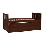 Rowe Dark Cherry Twin Captains Trundle Bed from Homelegance - Luna Furniture