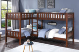 Rowe Dark Cherry Twin Corner Bunk Bed from Homelegance - Luna Furniture