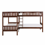 Rowe Dark Cherry Twin Corner Bunk Bed from Homelegance - Luna Furniture