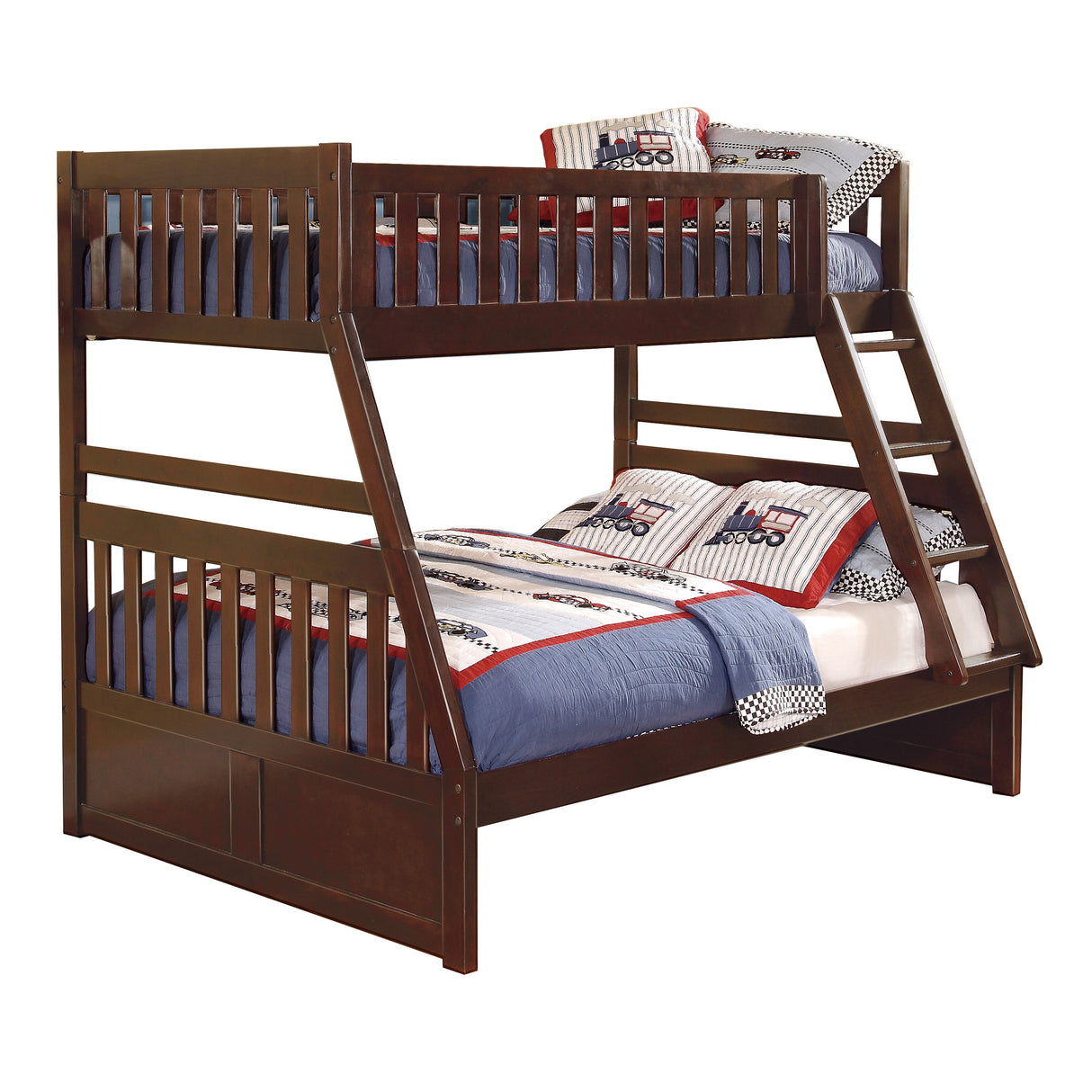 Rowe Dark Cherry Twin/Full Bunk Bed from Homelegance - Luna Furniture