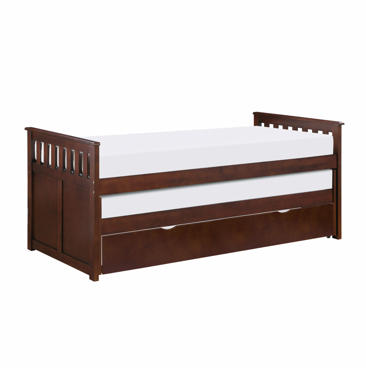 Rowe Dark Cherry Twin/Twin Bed with Twin Trundle from Homelegance - Luna Furniture