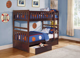 Rowe Dark Cherry Twin/Twin Bunk Bed with Storage Boxes from Homelegance - Luna Furniture