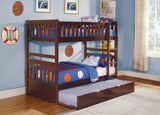 Rowe Dark Cherry Twin/Twin Bunk Bed with Twin Trundle from Homelegance - Luna Furniture