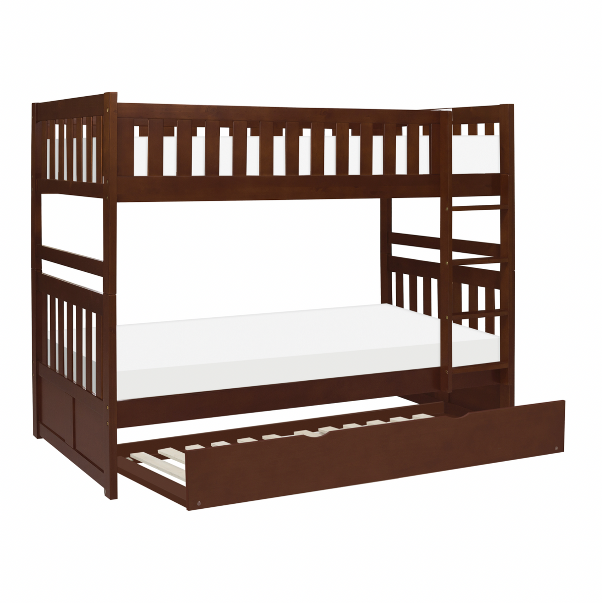 Rowe Dark Cherry Twin/Twin Bunk Bed with Twin Trundle from Homelegance - Luna Furniture