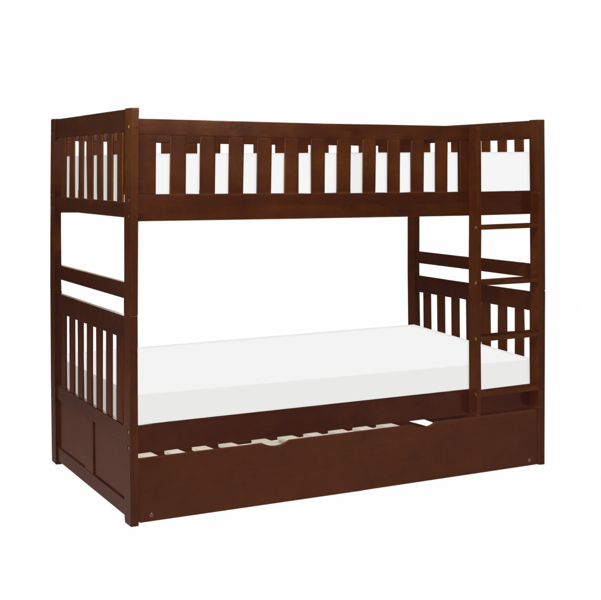 Rowe Dark Cherry Twin/Twin Bunk Bed with Twin Trundle from Homelegance - Luna Furniture