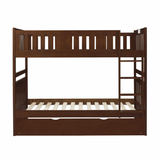 Rowe Dark Cherry Twin/Twin Bunk Bed with Twin Trundle from Homelegance - Luna Furniture