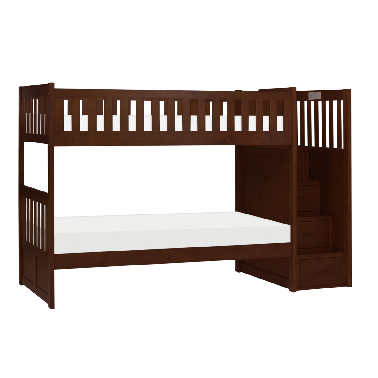 Rowe Dark Cherry Twin/Twin Step Bunk Bed from Homelegance - Luna Furniture