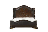 Royal Highlands Rich Cherry King Upholstered Panel Bed from Homelegance - Luna Furniture