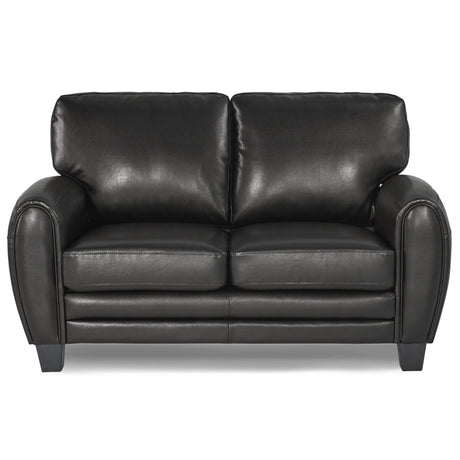 Rubin Black Faux Leather Loveseat from Homelegance - Luna Furniture