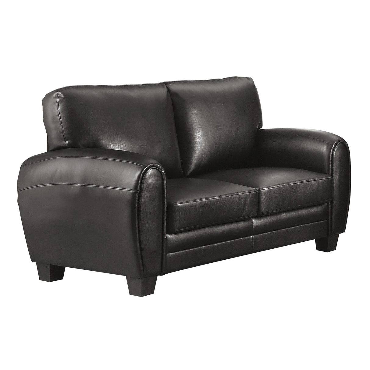 Rubin Black Faux Leather Loveseat from Homelegance - Luna Furniture