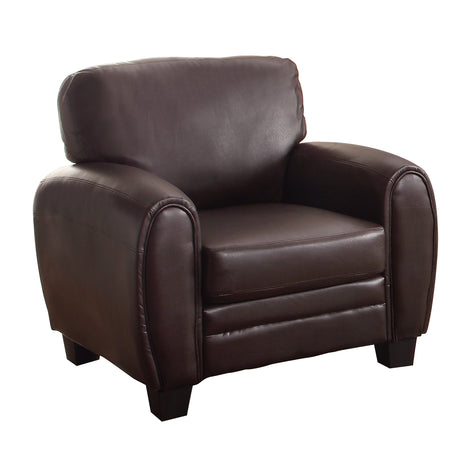 Rubin Dark Brown Faux Leather Chair from Homelegance - Luna Furniture