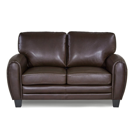 Rubin Dark Brown Faux Leather Loveseat from Homelegance - Luna Furniture