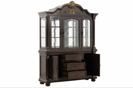 Russian Hill Warm Cherry Buffet & Hutch from Homelegance - Luna Furniture