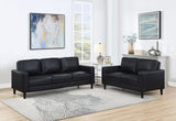 Ruth Black Upholstered Track Arm Faux Leather Living Room Set from Coaster - Luna Furniture