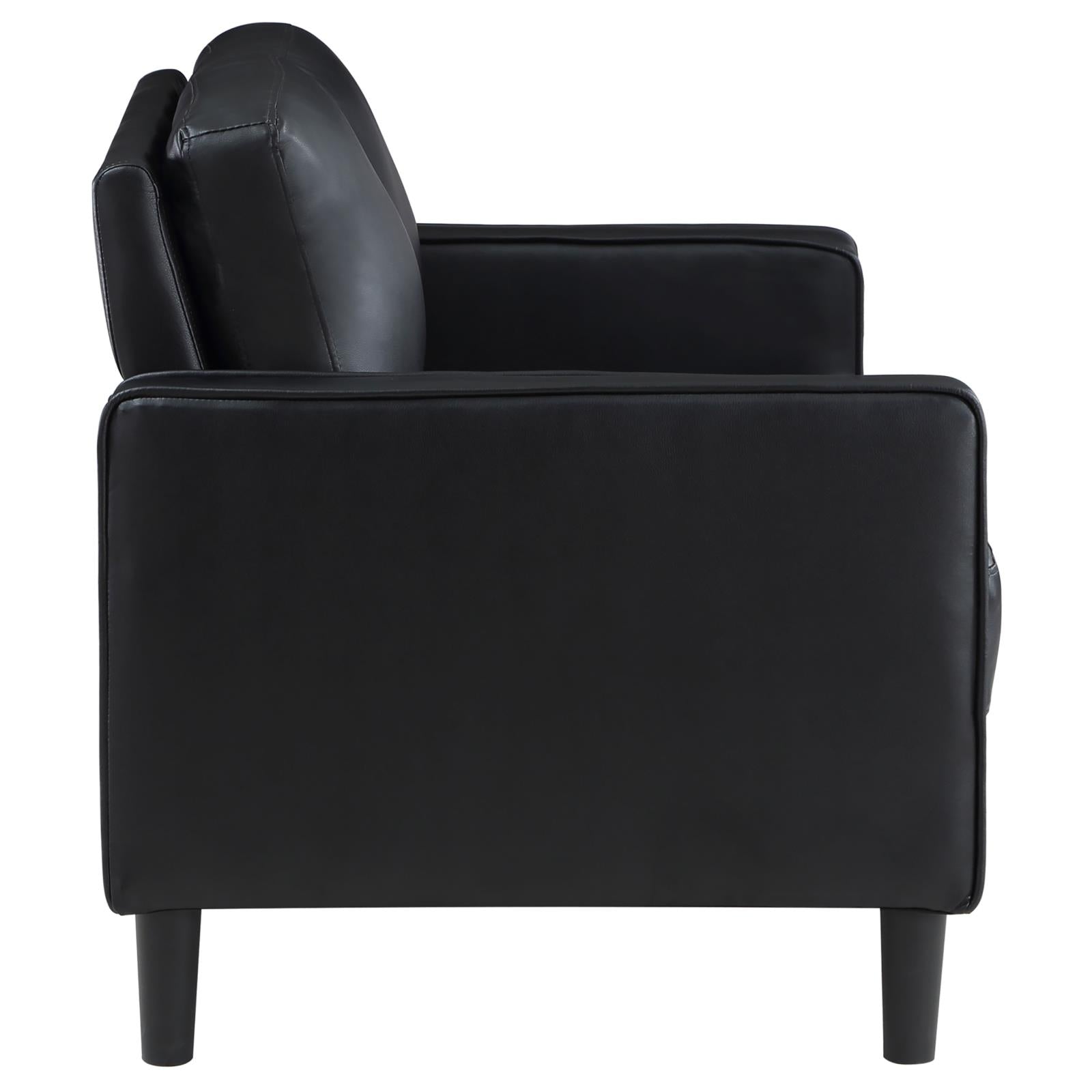 Coaster Ruth 3-piece Upholstered Track Arm Faux Leather Sofa Set
