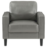 Ruth Gray Upholstered Track Arm Faux Leather Living Room Set from Coaster - Luna Furniture