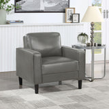 Ruth Gray Faux Leather Upholstered Track Arm Accent Chair from Coaster - Luna Furniture