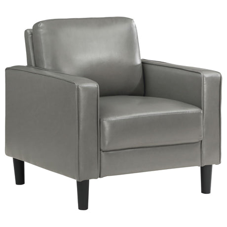 Ruth Gray Faux Leather Upholstered Track Arm Accent Chair from Coaster - Luna Furniture