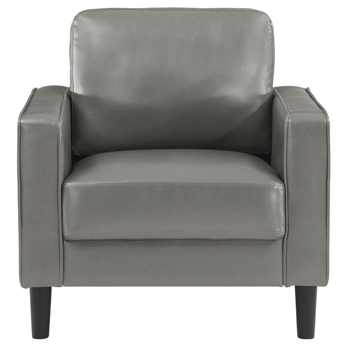 Ruth Gray Faux Leather Upholstered Track Arm Accent Chair from Coaster - Luna Furniture