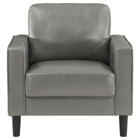 Ruth Gray Faux Leather Upholstered Track Arm Accent Chair from Coaster - Luna Furniture