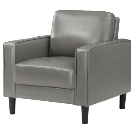 Ruth Gray Faux Leather Upholstered Track Arm Accent Chair from Coaster - Luna Furniture