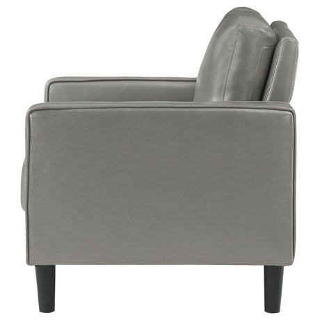 Ruth Gray Faux Leather Upholstered Track Arm Accent Chair from Coaster - Luna Furniture