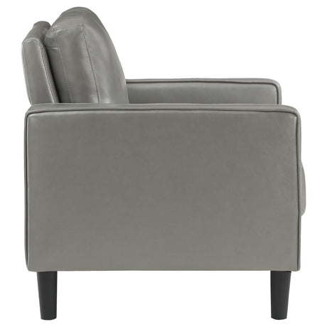Ruth Gray Faux Leather Upholstered Track Arm Accent Chair from Coaster - Luna Furniture