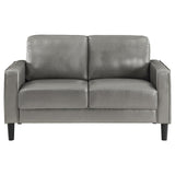 Ruth Gray Upholstered Track Arm Faux Leather Loveseat from Coaster - Luna Furniture