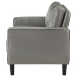 Ruth Gray Upholstered Track Arm Faux Leather Loveseat from Coaster - Luna Furniture
