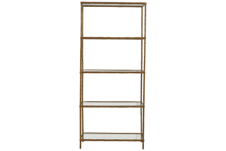 Ryandale Antique Brass Finish Bookcase from Ashley - Luna Furniture