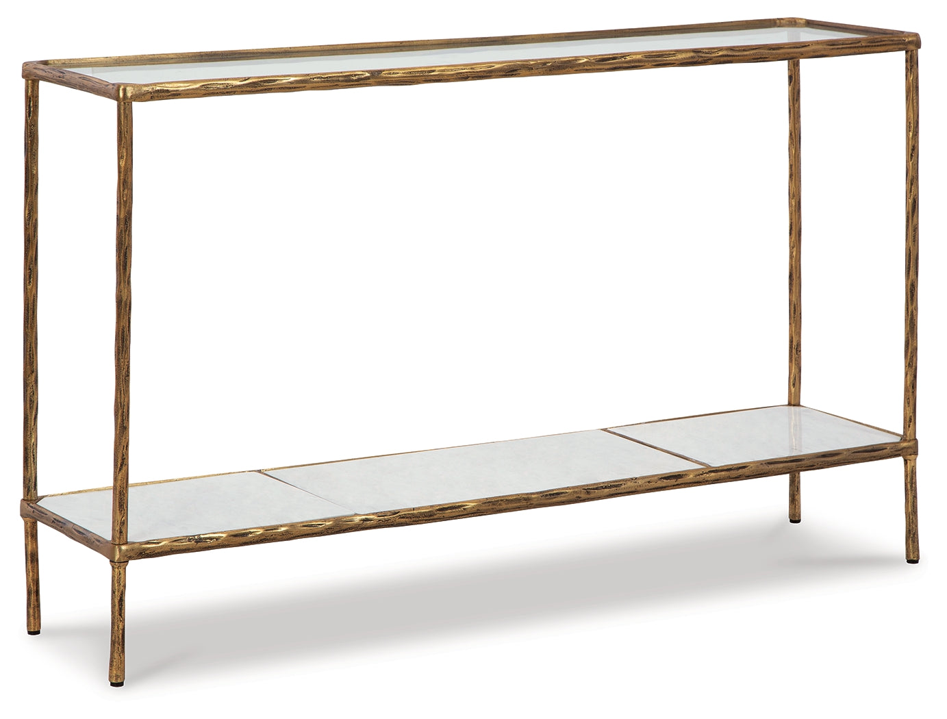 Ashley Ryandale Antique Brass Finish Console Sofa Table - Luna