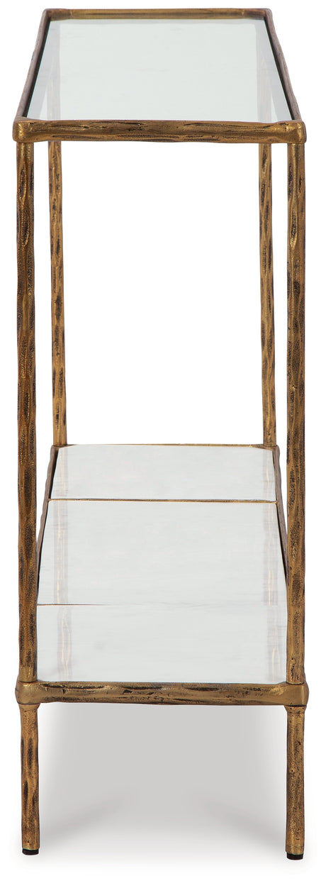 Ryandale Antique Brass Finish Console Sofa Table from Ashley - Luna Furniture