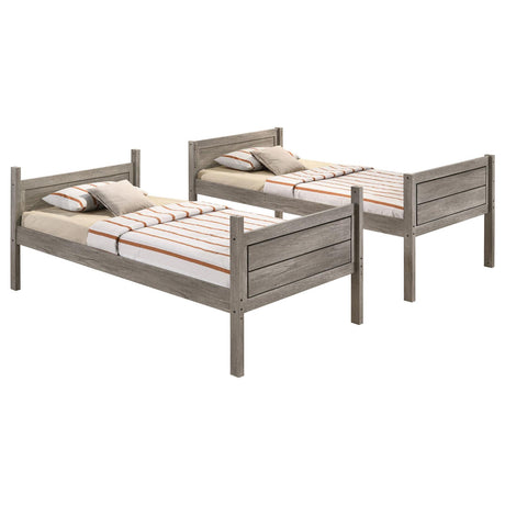 Ryder Weathered Taupe Twin over Twin Bunk Bed from Coaster - Luna Furniture