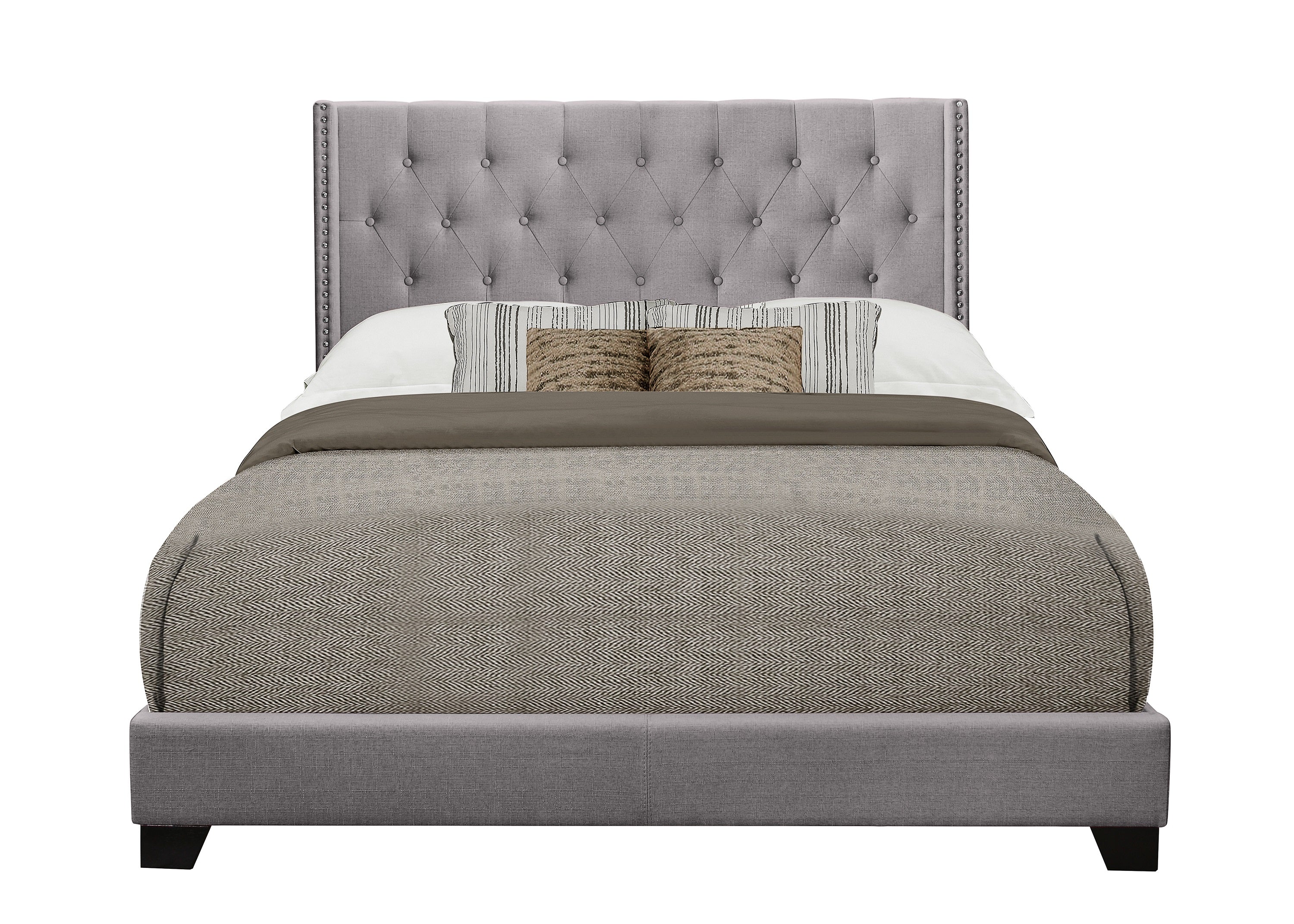 Barzini Gray Full Upholstered Bed from Homelegance - Luna Furniture