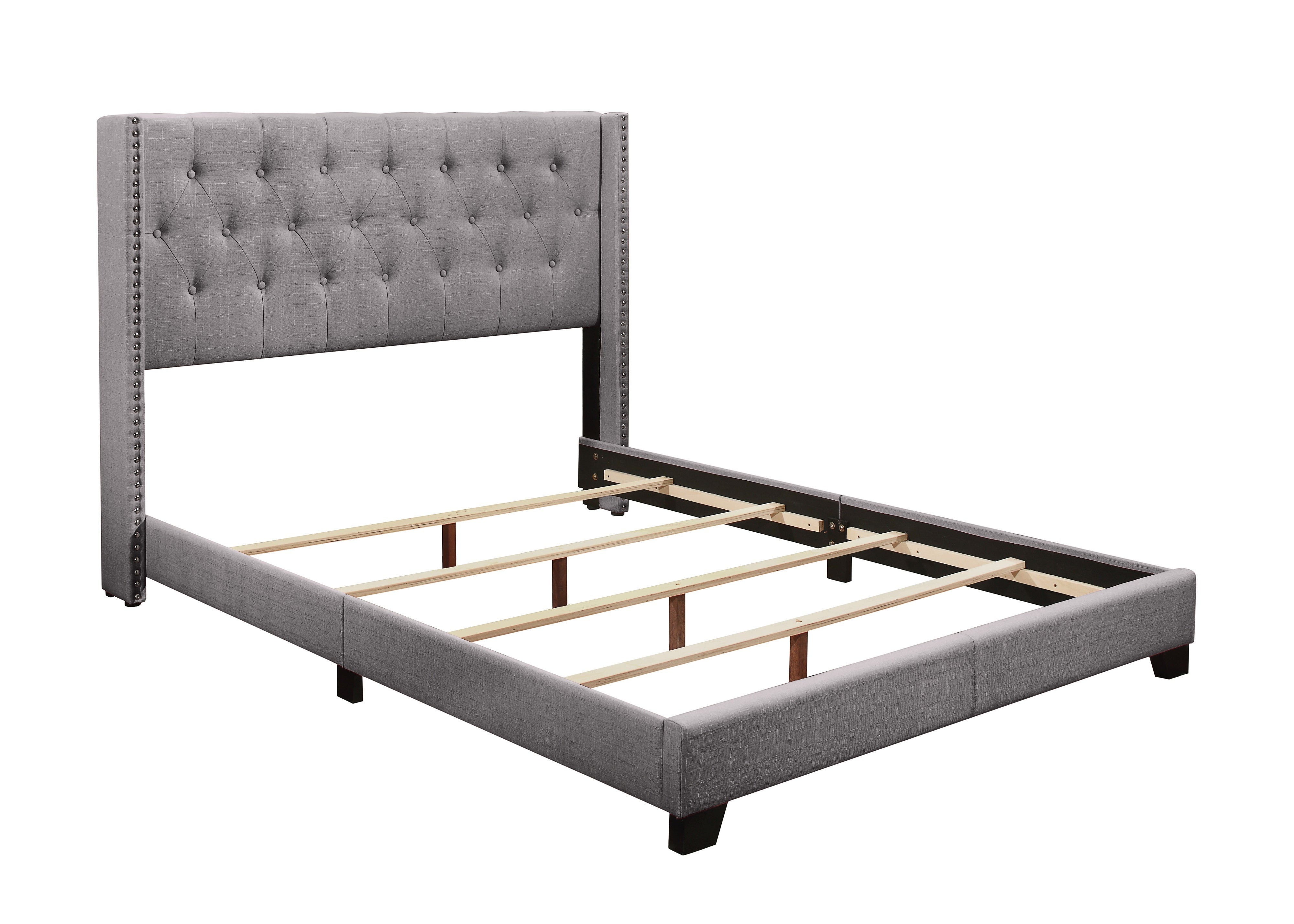 Barzini Gray King Upholstered Bed from Homelegance - Luna Furniture