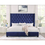 Melody Blue Velvet King Upholstered Bed