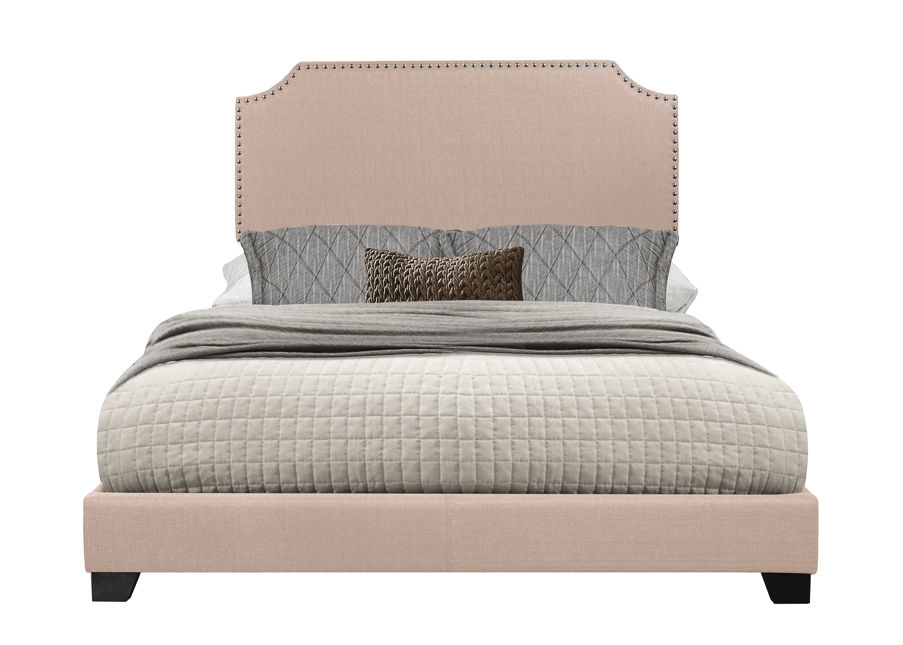 Miranda Beige Full Upholstered Bed from Homelegance - Luna Furniture