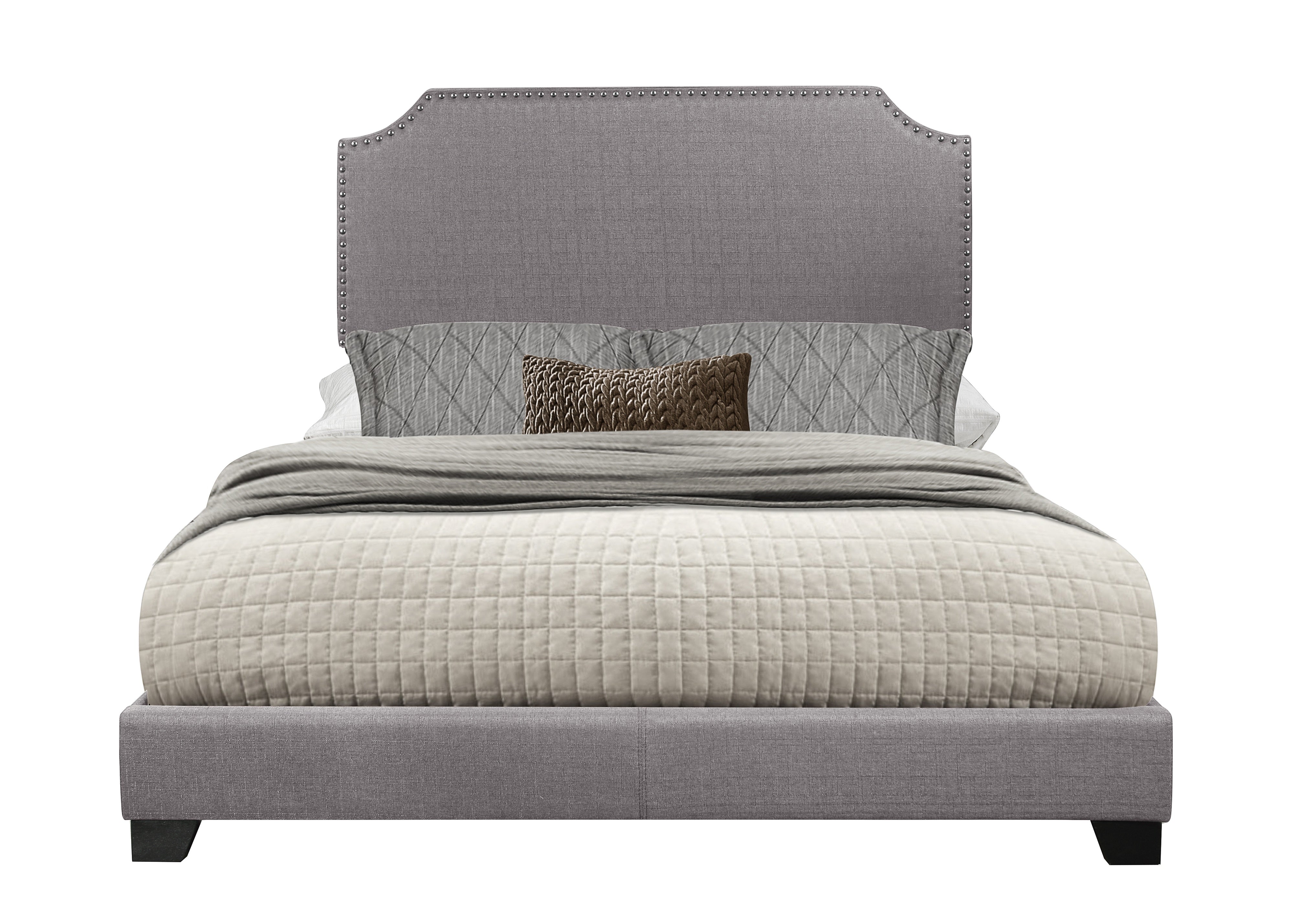 Miranda Gray Queen Upholstered Bed from Homelegance - Luna Furniture