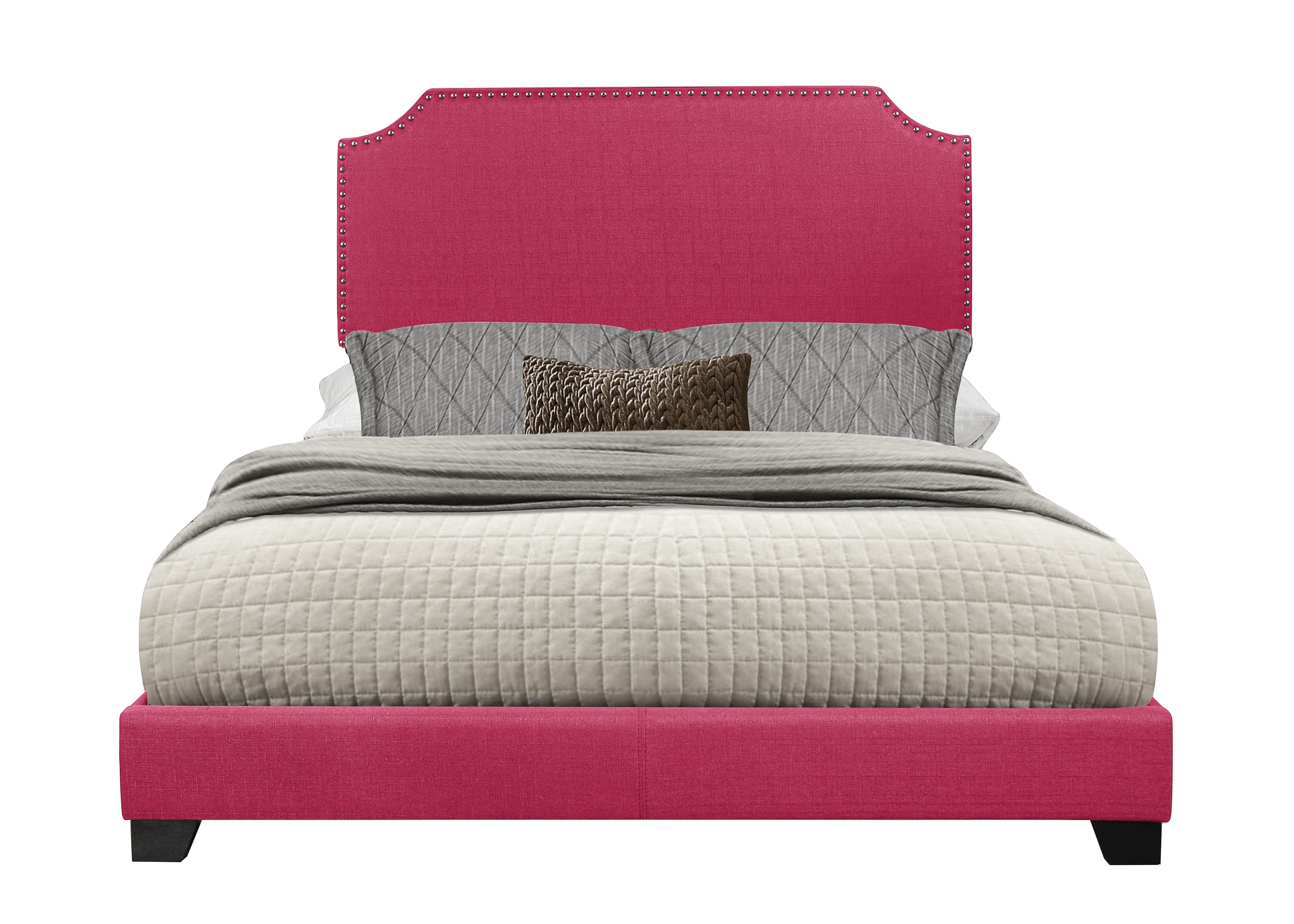 Miranda Pink Queen Upholstered Bed from Homelegance - Luna Furniture